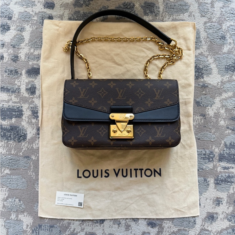 Louis Vuitton Monogram Pochette Metis in Brown with Black Trim and Gold Hardware